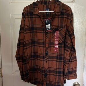 NWT Rust Plaid Flannel Button Down